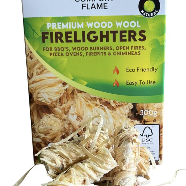 Comfort Flame Wood Wool Firelighters 300g Approx 40 pieces