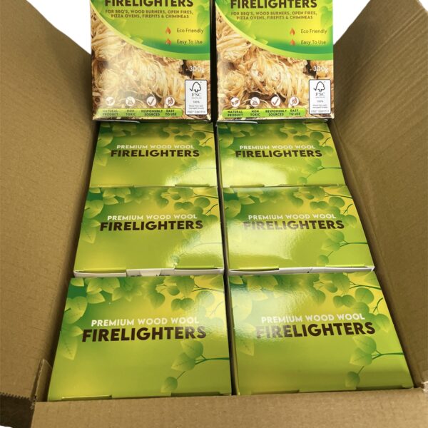 8 x Comfort Flame Wood Wool Firelighters 300g Approx 40 pieces per box