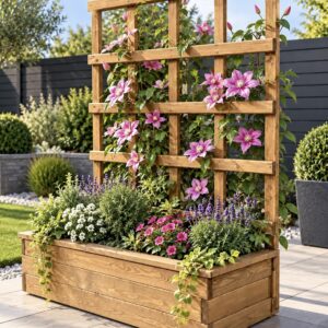 Wooden Trellis Planter Small 95x50x24cm