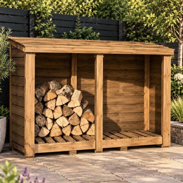 Heavy Duty Large Wooden Log Store 180x125x65cm